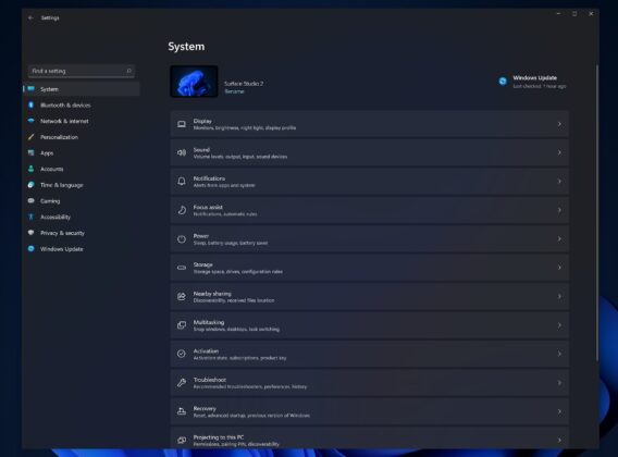 Windows 11 Settings page