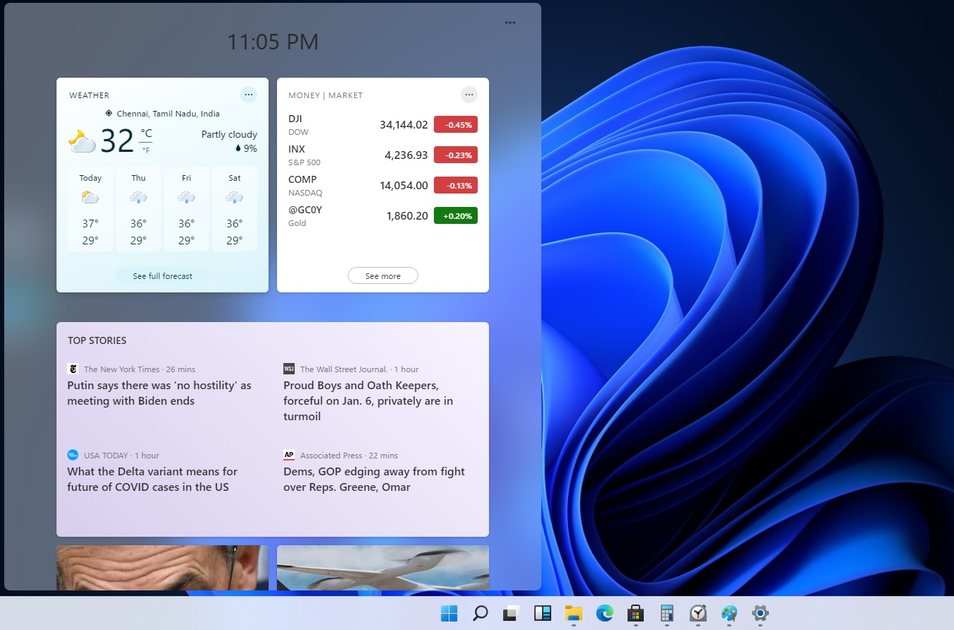 Windows widgets